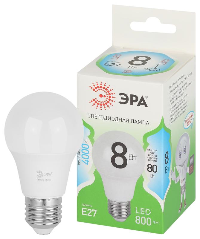 Лампа светодиодная  GREEN LINE LED A60-8W-840-E27 GL E27 8 Вт груша яркий белый свет