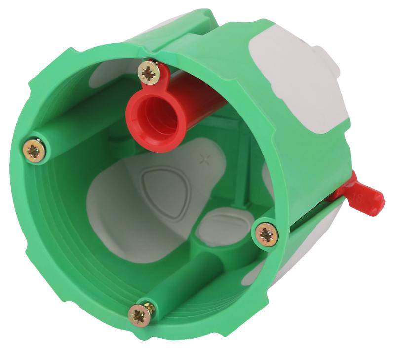 Коробка установочная  KUU-68-55-unibox двухкомпонентная универсальная зеленая 68х55мм UniBox саморезы IP30