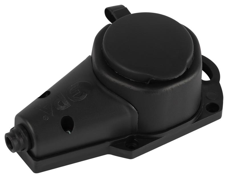 Колодка  KX-1e-B-IP44 каучуковая с заземлением 1 розетка 16A IP44 черная