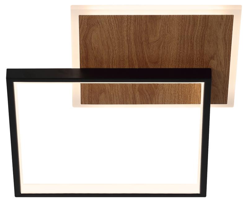 Светильник потолочный светодиодный  Модерн Ferre CLL-1-60-RC BK+Wood с ДУ 60W 3000-6500К черный/дерево