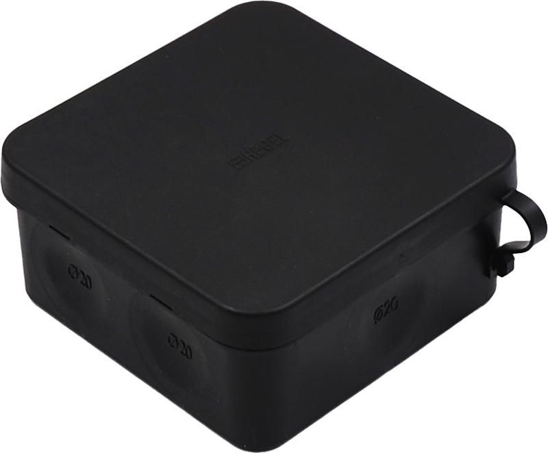 Коробка разветвительная (черная) 85х85х40 двухкомпонентная  IP66 стойкая к УФ с поводком