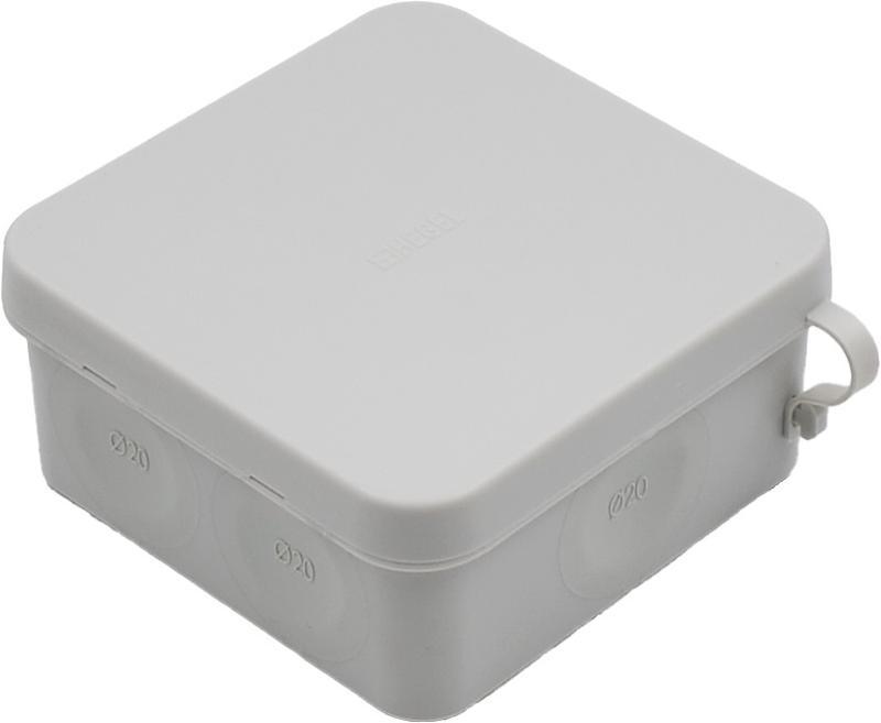 Коробка разветвительная (серая) 85х85х40 двухкомпонентная  IP66 стойкая к УФ с поводком