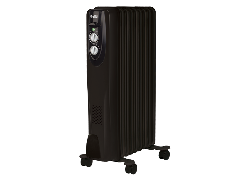 Масляный радиатор Ballu Classic black BOH/CL-09BRN 2000 (9 секций)(в черном корпусе)