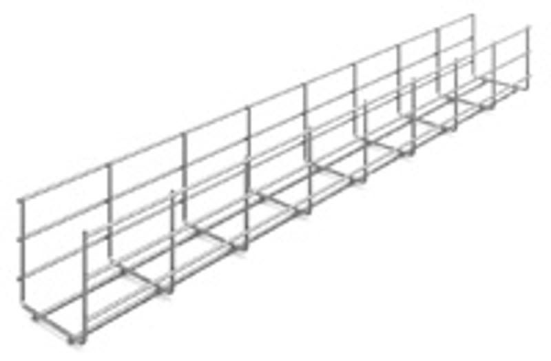 Проволочный лоток 100х105х3000, толщ. 4,0 мм, гальван. цинк, 015115