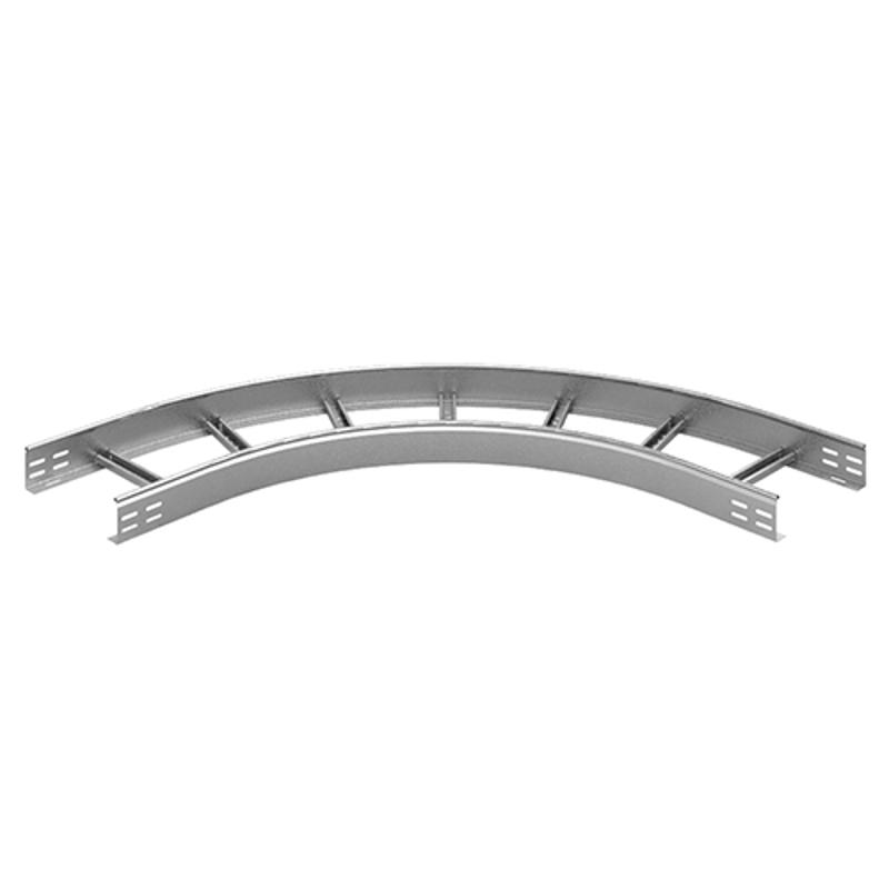 Поворот 90 град. для лестничного лотка НЛО 300х100х3000 радиус 600 мм, толщ. 1,5 мм, Сендзимир цинк, 035731