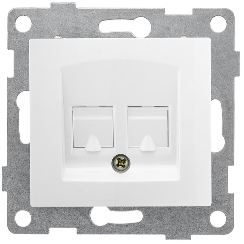 Bravo Розетка компьютерная RJ45, двойная, СУ, белый