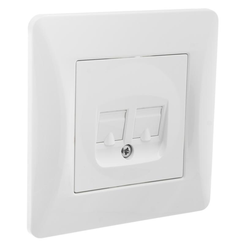 Ugra Розетка компьютерная и телефонная  (RJ45, RJ12), СУ, белый