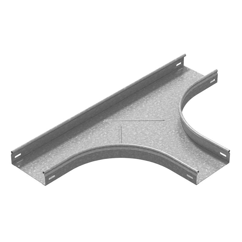 Т-отвод плавный универсальный к лотку 400х200 радиус 200 мм, толщ. 1,0 мм, гор. цинк, 384942