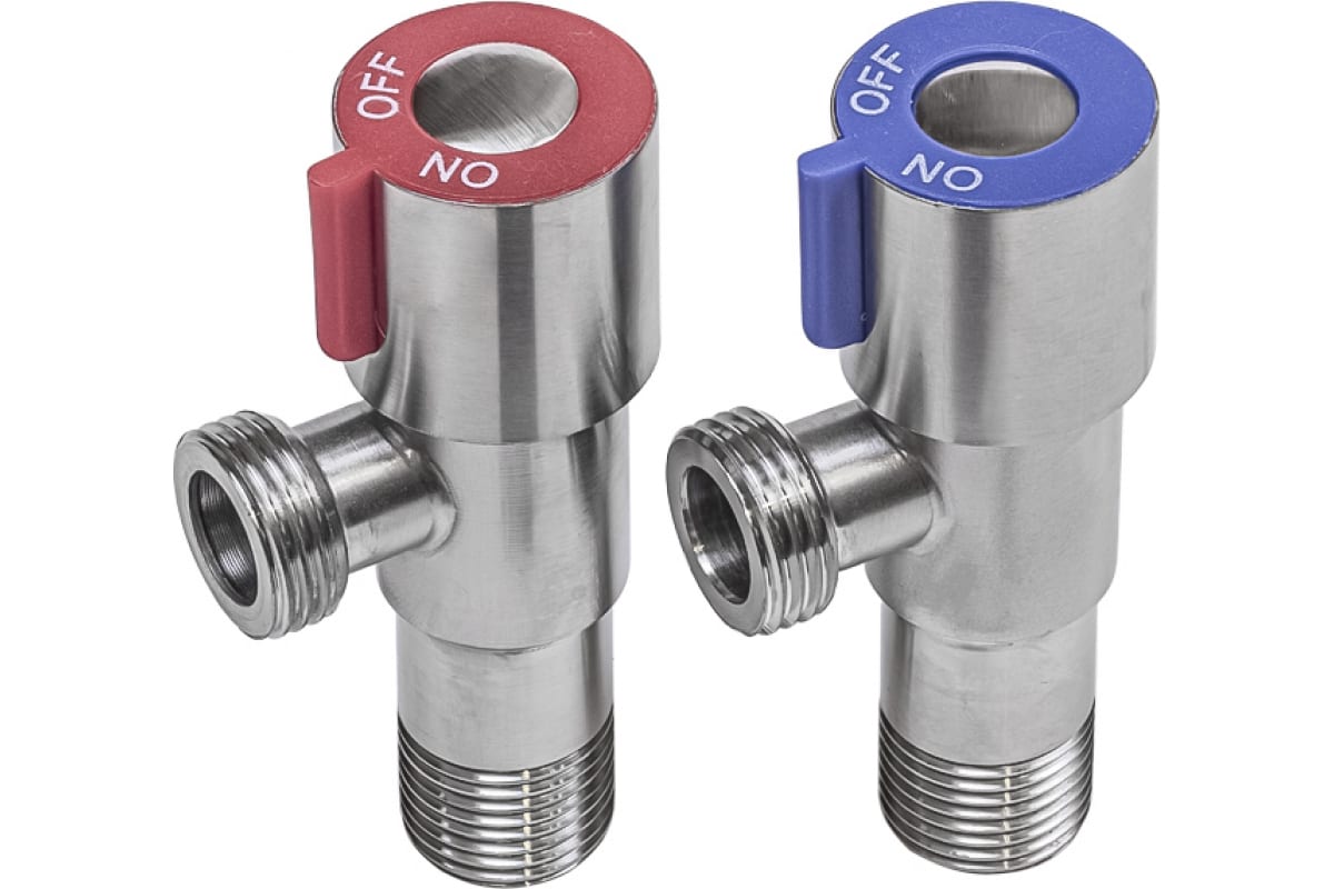 Комплект угловые краны RM 1/2" х 1/2" НР-НР нержа…