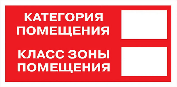 Знак наклейка F26 "Категория помещения. Класс зоны помещени…