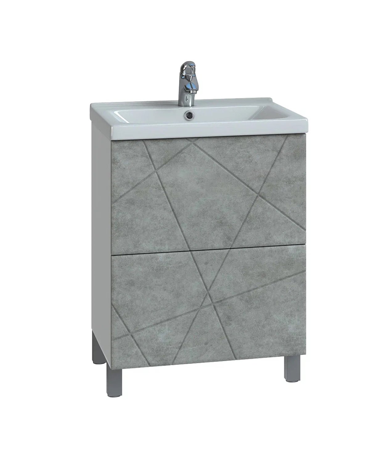 Тумба VIGO Geometry 600-0-2 бетон под раковину 4640021060773 (Фостер) (tn.bsf.GEO.FOS.60.2Y бетон)