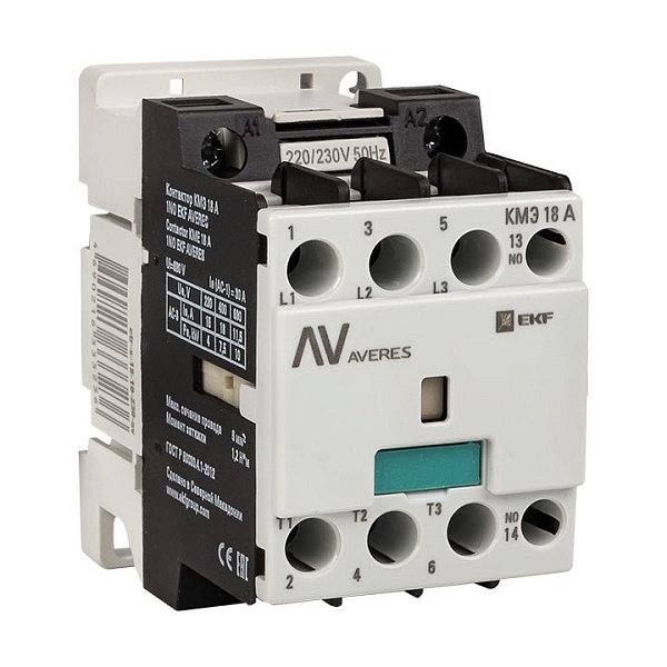Контактор КМЭ 18А 1NC 230В АС EKF AVERES ctr-s-18-01-230-av