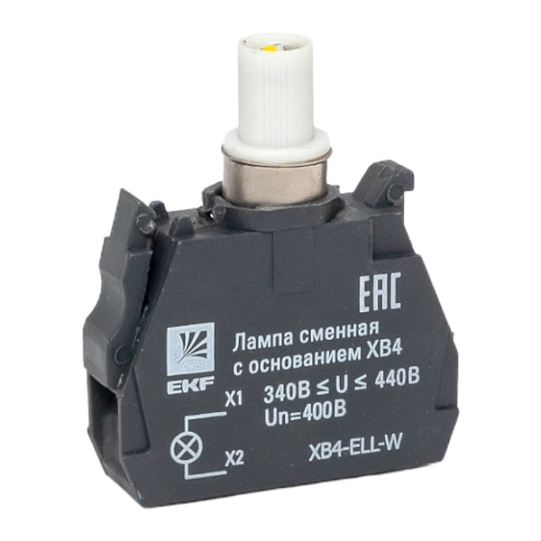 Лампа сменная c основанием XB4 белая 400В EKF PROxima XB4-ELL-W