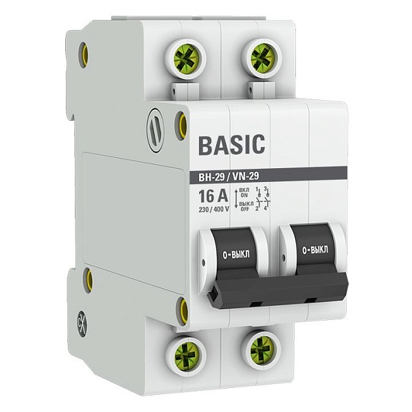 Выключатель нагрузки ВН-29 2P 16А BASIC SL29-2-16-bas
