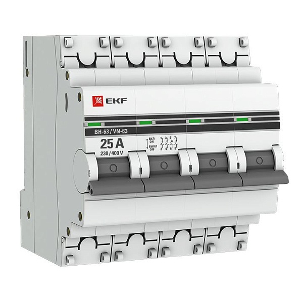 Выключатель нагрузки 4P 25А ВН-63 EKF PROxima SL63-4-25-pro