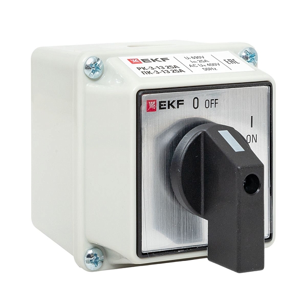 Переключатель кулачковый ПК-3-13 25А 3P "ВКЛ-ВЫКЛ" IP65 EKF PROxima pk-3-13-25