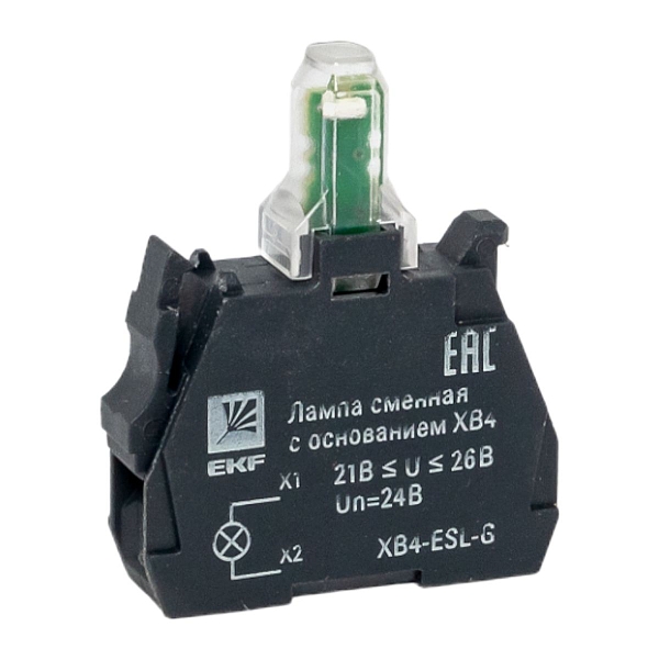 Лампа сменная c основанием XB4 зеленая 24В EKF PROxima XB4-ESL-G