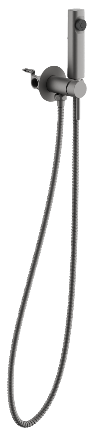 Смеситель BELZ с гигиенической лейкой оружейная сталь (B55804-3)