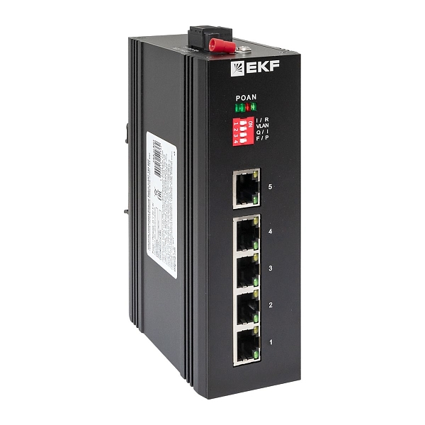 Промышленный неуправляемый коммутатор U-5GT, 5 портов 10/100/1000Base-T(X) RJ45, монтаж на динрейку TSX