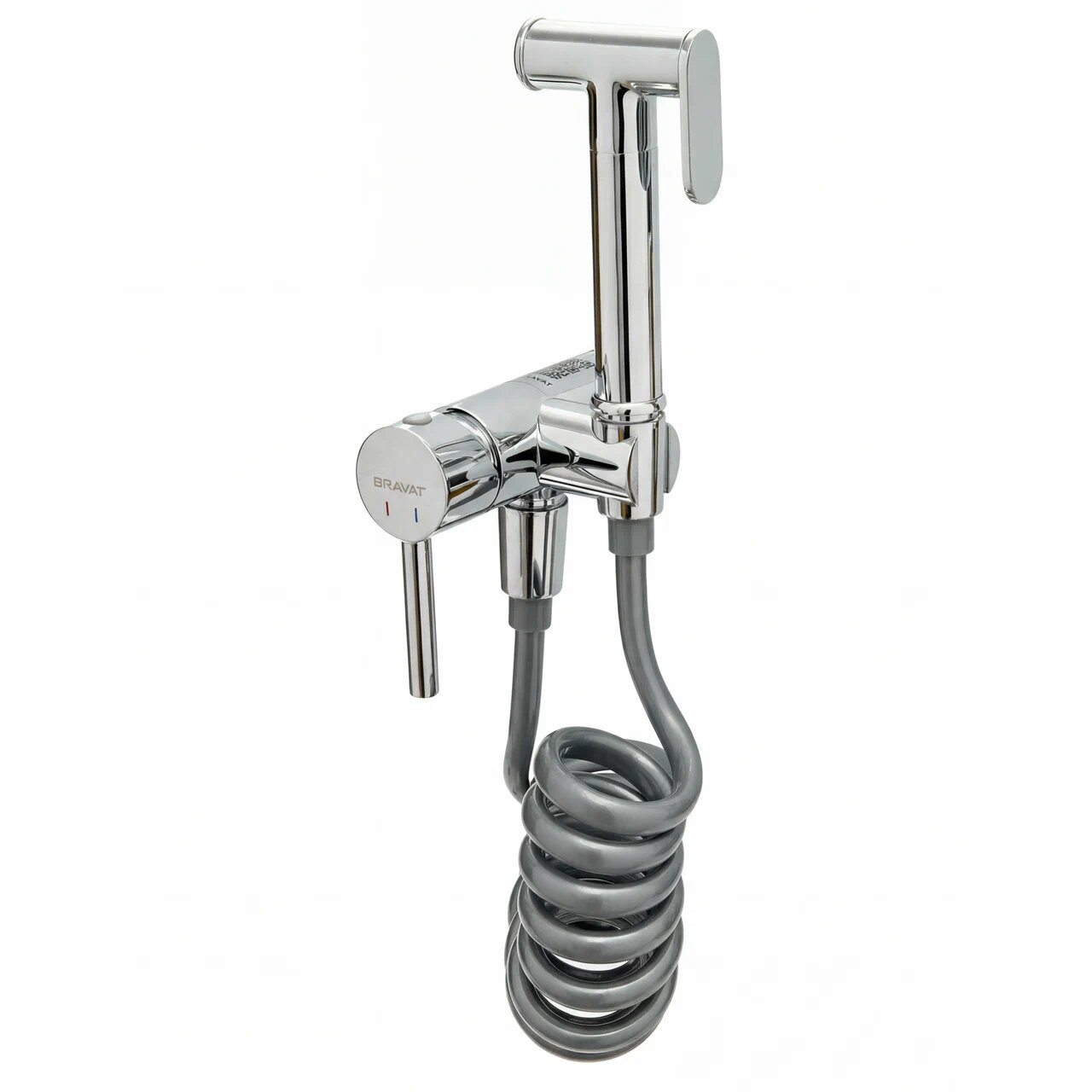 Гигиенический душ со смесителем с пружинным шлангом BRAVAT (D9190CP-SW)