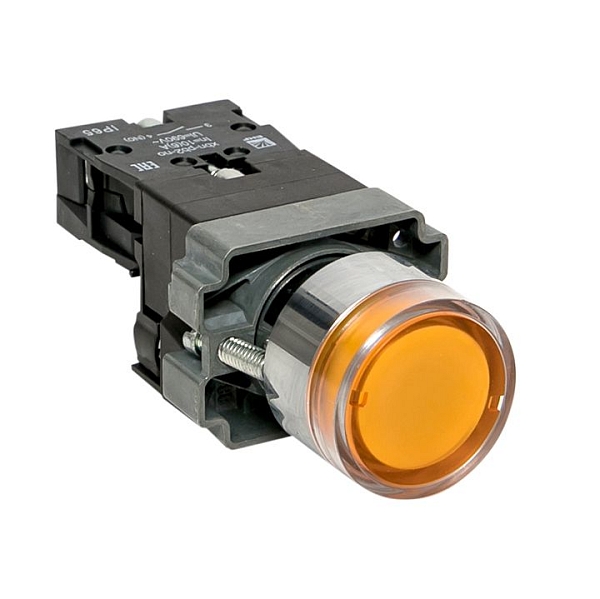 Кнопка BA51 с подсветкой 230В желтая NO IP65 EKF PROxima xb2-bw51-230-65